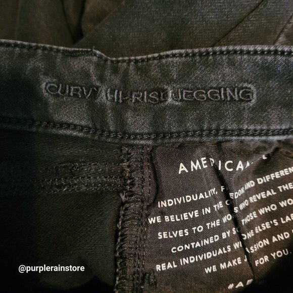 American Eagle Jeans 0 R Jegging Curvy Next Level Stretch Black Wash Denim - Picture 5 of 12